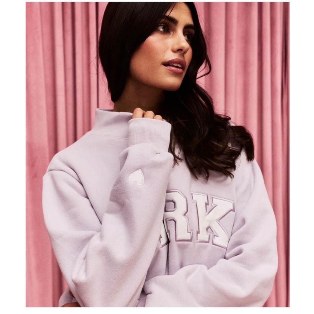 PARKE Valentines Varsity Mockneck- Lavender + White XXL New in Bag Heart Limited - Picture 4 of 16
